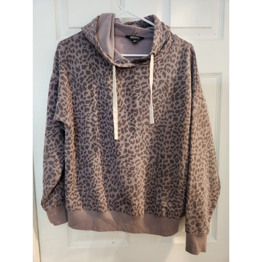 Buffalo hoodie womens small purple‎ animal print comfort long sleeve